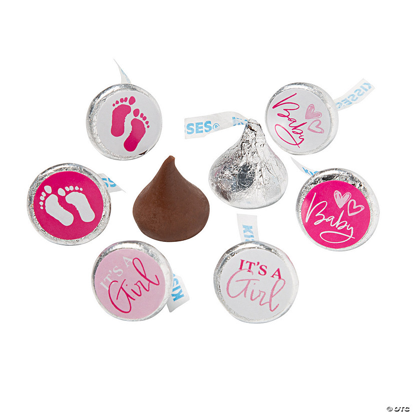 It&#8217;s a Girl Hershey&#8217;s<sup>&#174;</sup> Kisses<sup>&#174;</sup> Baby Announcement Stickers - 60 Pc. Image