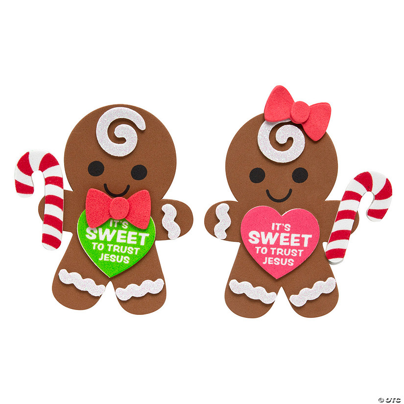 It&#8217;s Sweet to Trust Jesus Gingerbread Magnet Craft Kit - Makes 12 Image