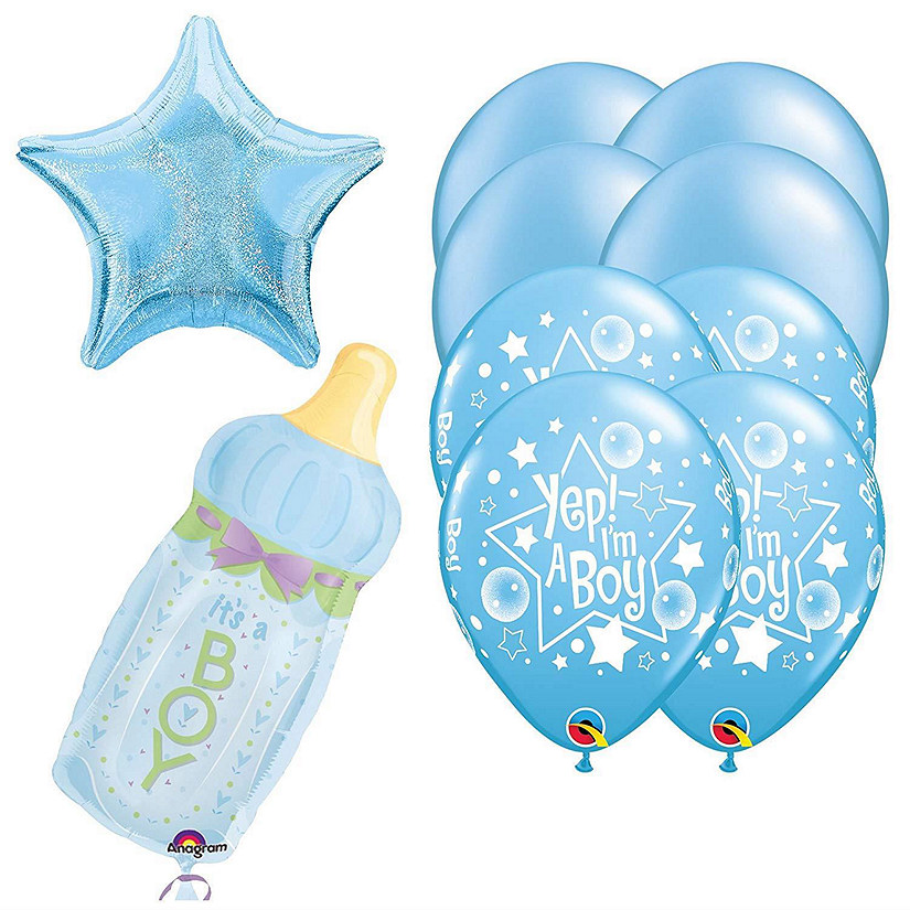 It's a Boy Newborn Baby Balloon Kit 31" Bottle Bouquet Mayflower Image