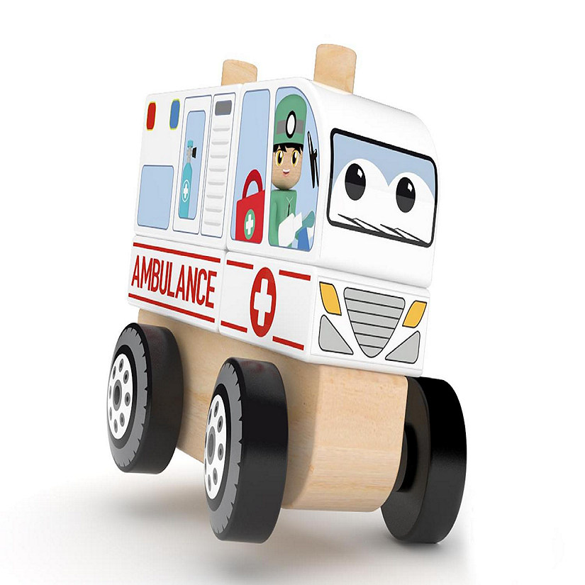J&#8217;adore Ambulance Wooden Stacking Toy Image