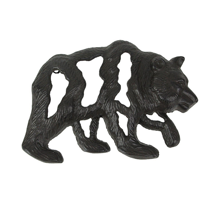 J.D. Yeatts Cast Iron Bear Wall Mounted Sculpture Cabin Home Art Hanging Plaque Lodge Decor Image