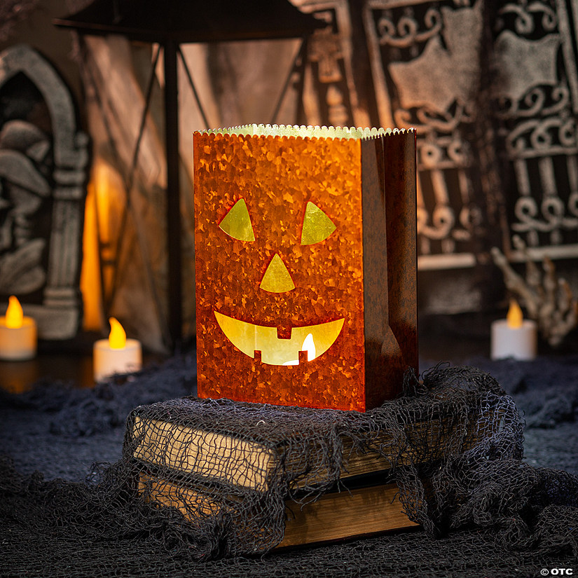 Jack-O&#8217;-Lantern Tabletop Luminary Halloween Decorations - 3 Pc. Image