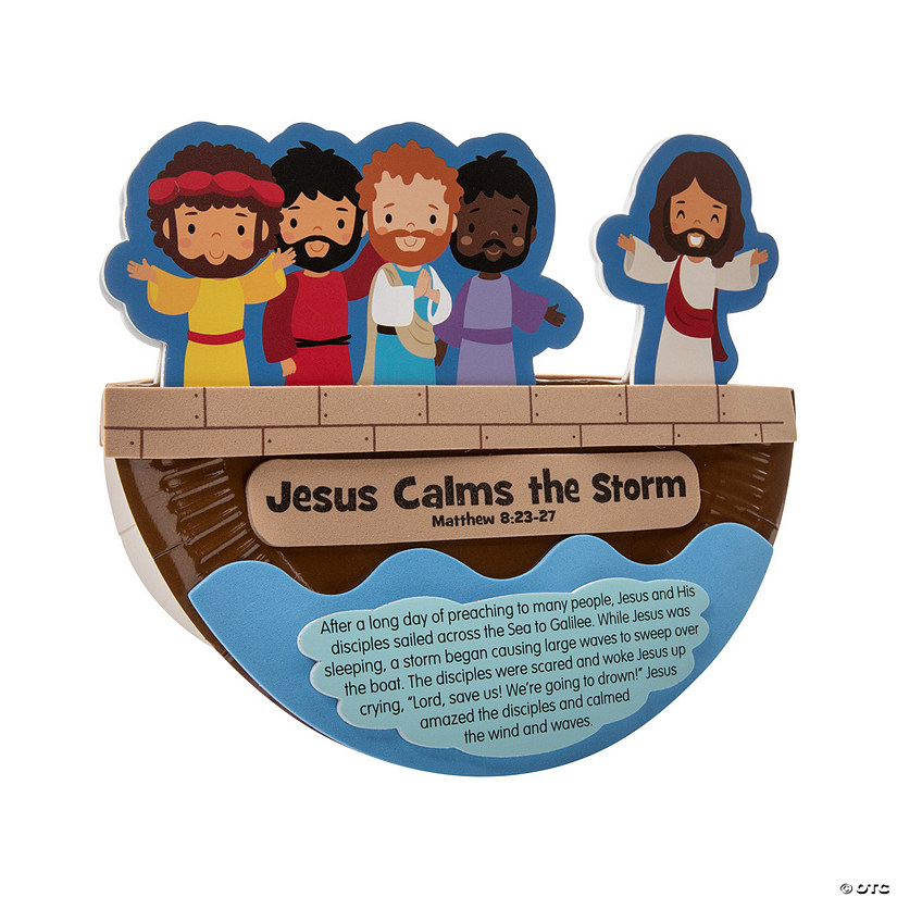 Jesus Calms the Storm Rocking Paper Plate Craft Kit - Makes 12 Image