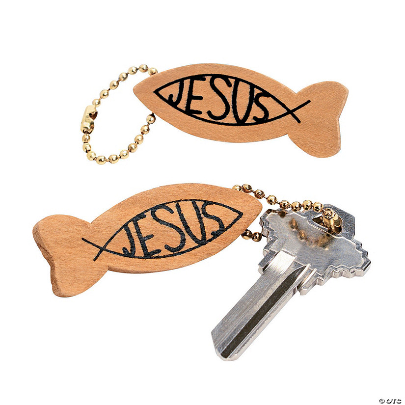 Jesus Fish Keychains - 12 Pc. Image