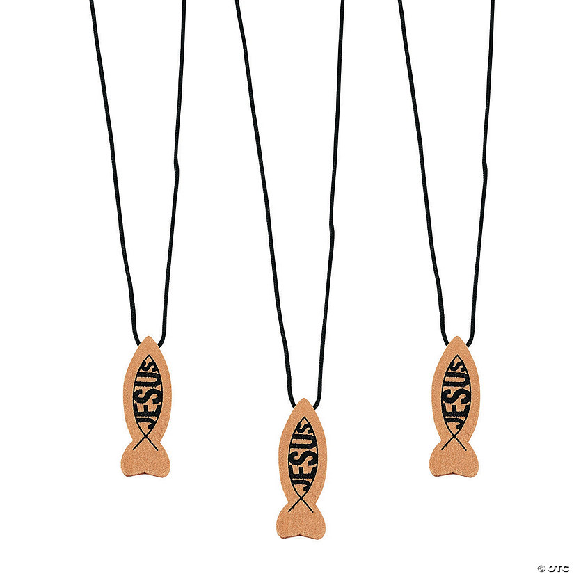 Jesus Fish Necklaces - 12 Pc. Image