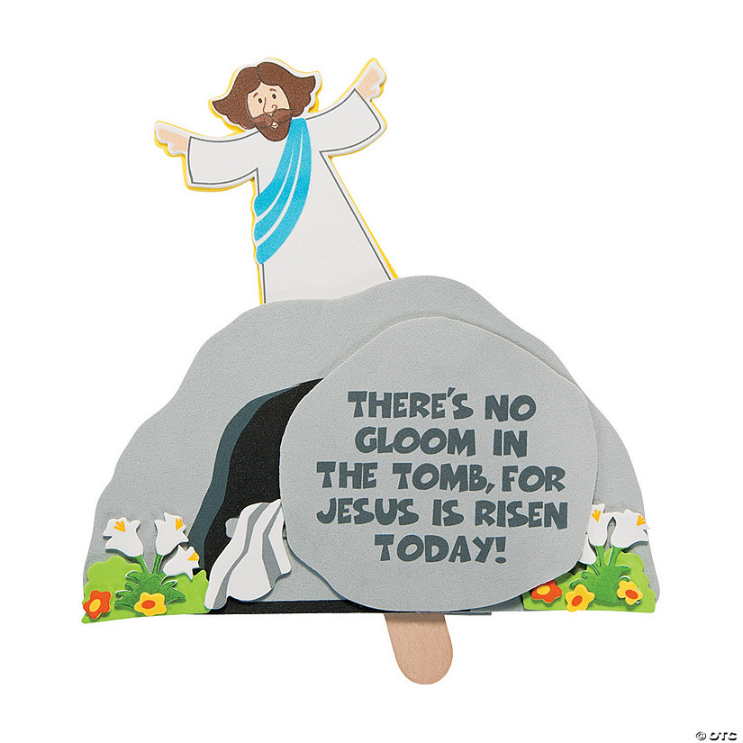 Jesus is Risen Pop-Up Religious Easter Foam Craft Kit - Makes 12 Image