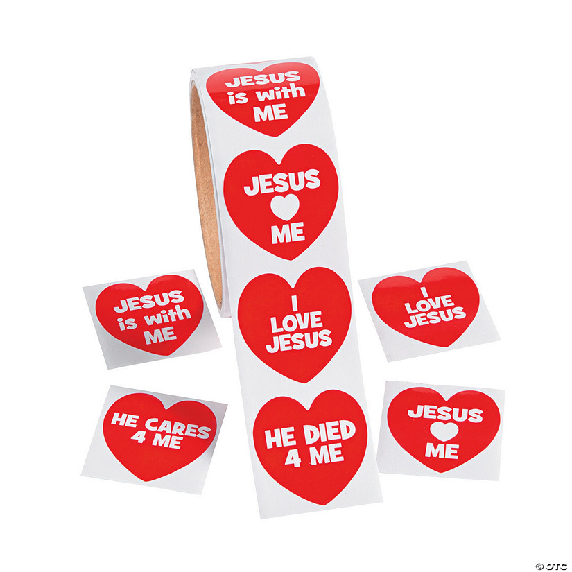 Jesus Loves Me Sticker Roll - 100 Pc. Image