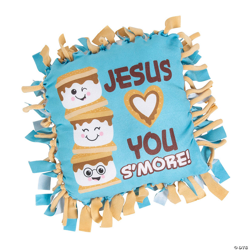 Jesus Loves You S&#8217;more Fleece Tied Pillow Craft Kit - Makes 6 Image