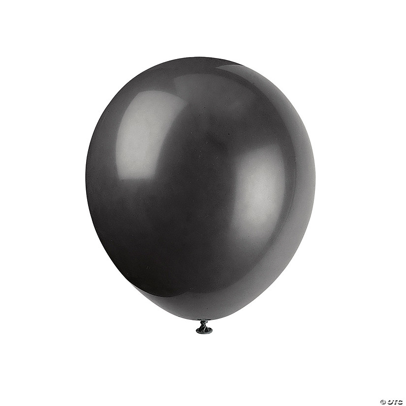 Jet Black 12" Latex Balloons &#8211; 10 Pc. Image