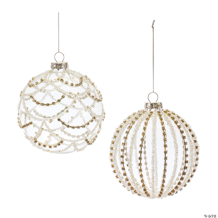 Jeweled Ball Ornament (Set Of 6) 4"D Glass Image