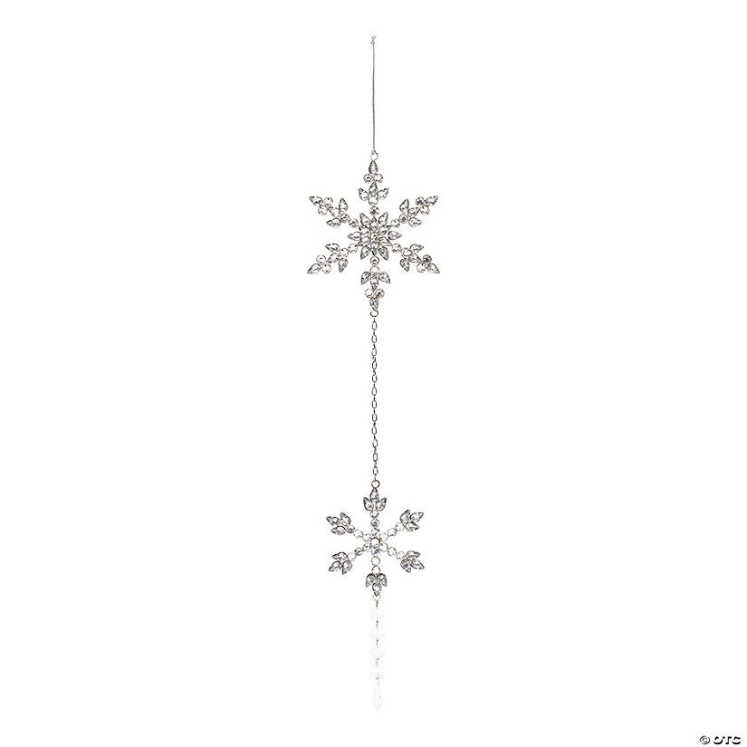 Jeweled Metal Snowflake Drop Ornament (Set Of 6) 21"H Iron/Glass Image