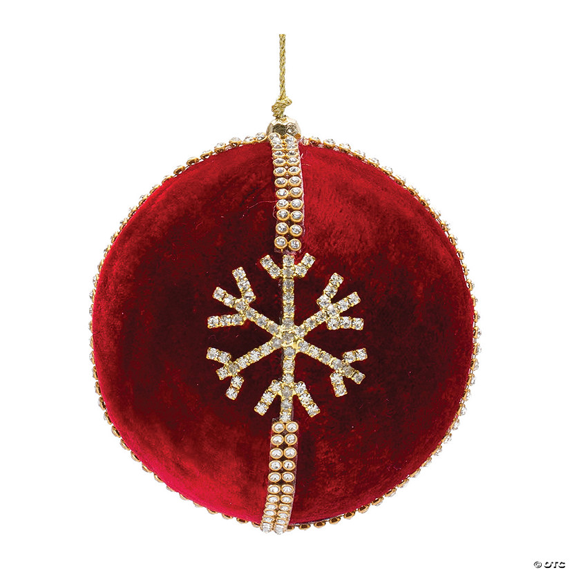 Jeweled Snowflake Ball Ornament (Set Of 4) 4"D Polyester Image