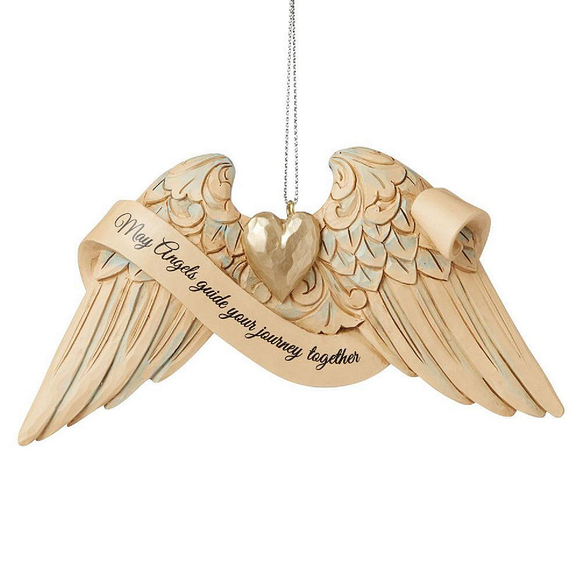 Jim Shore Heartwood Creek Wedding Angel Wings Ornament 6009575 Image