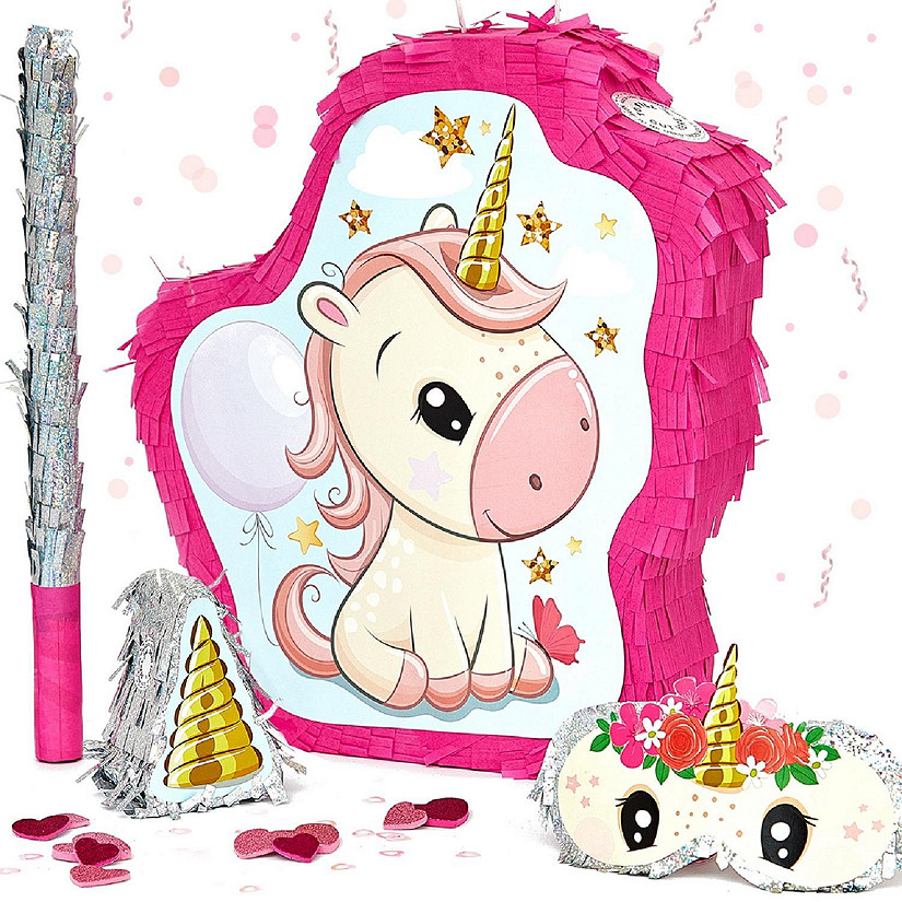 JITTERYGIT Unicorn Pinata Theme Birthday Party Favor Treasure Hunt Game Image