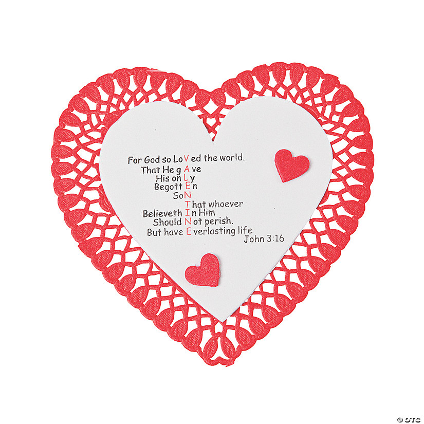 &#8220;John 3:16&#8221; Valentine Craft Kit - Makes 12 Image