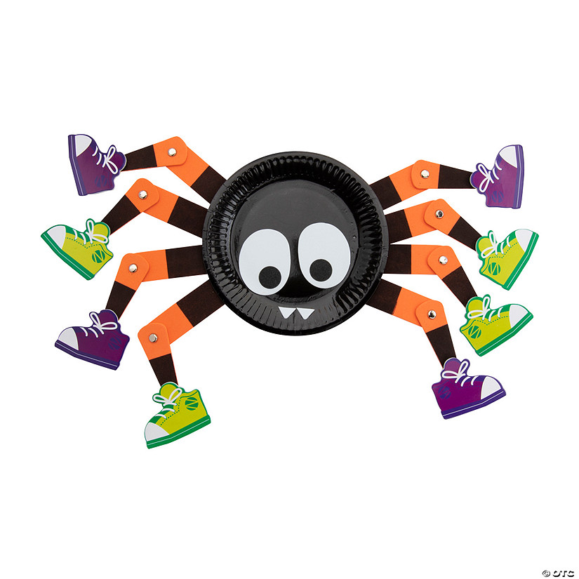 Jointed Spider Paper Plate Craft Kit - Makes 6 Image