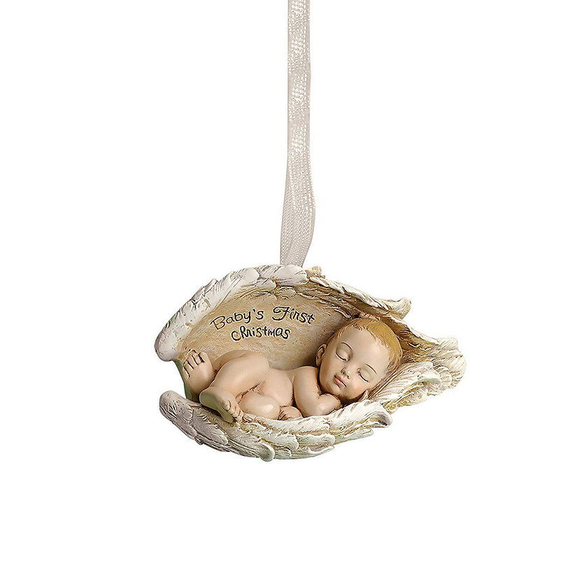 Joseph Studio Babys First Christmas Baby Cradled in Angel Wings Ornament 38267 Image