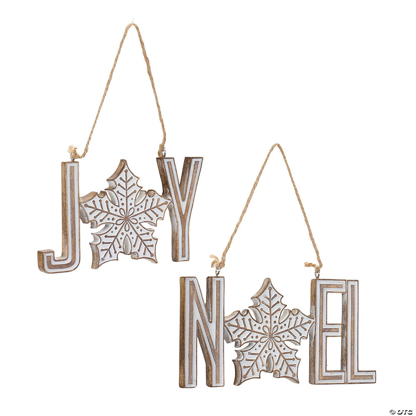 Joy And Noel Ornament (Set Of 12) 3"H, 3.5"H Resin Image