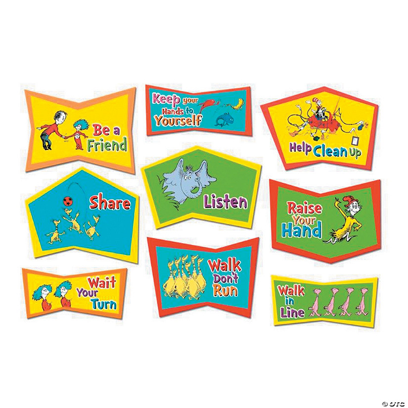 Jumbo Dr. Seuss&#8482; Classroom Rules Cutouts - 15 Pc. Image