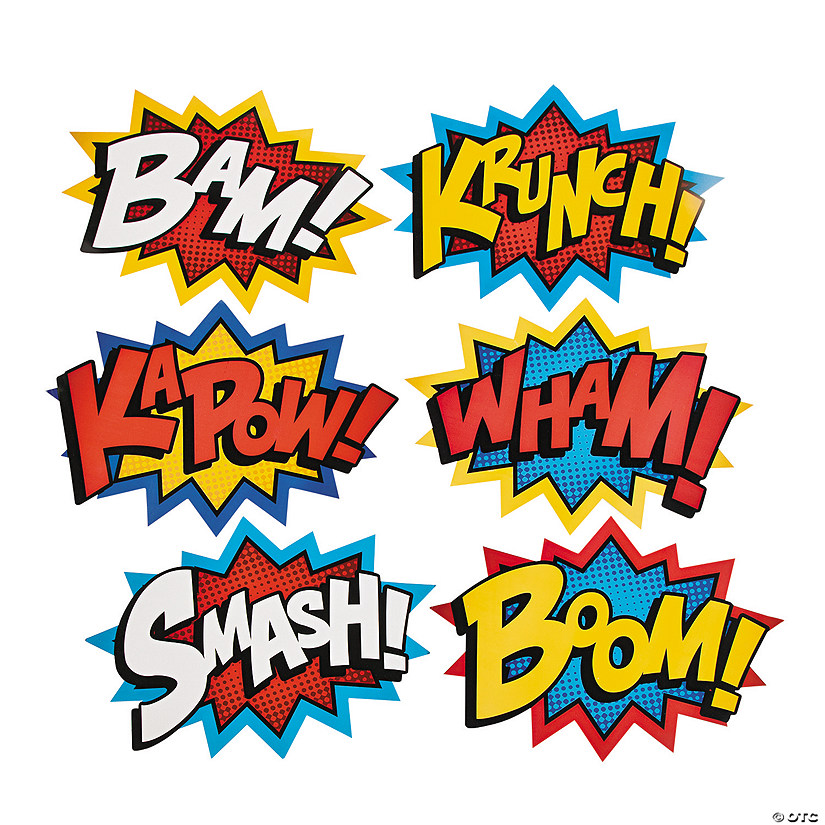 Jumbo Superhero Word Cutouts - 6 Pc. Image