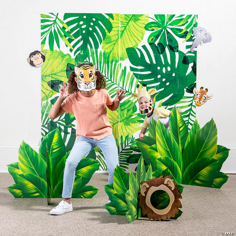 Jungle Animal Photo Booth Backdrop & Props Kit - 28 Pc. Image