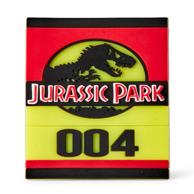Jurassic Park Tour Vehicle Tag Plastic Magnet 3 Inches Image