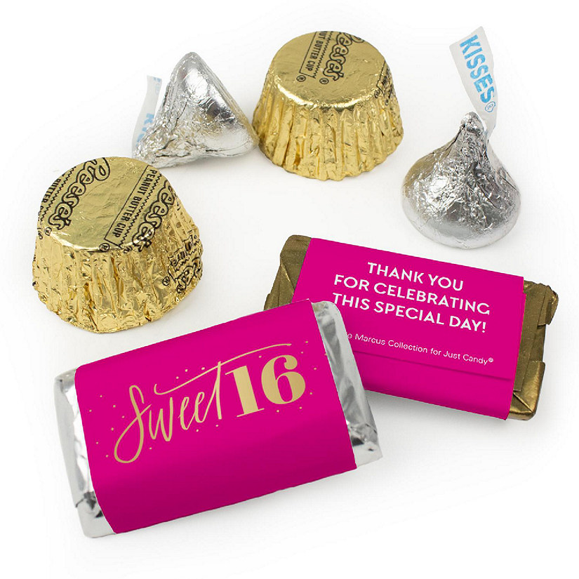 Just Candy 1.75 lbs Sweet 16 Birthday Candy Party Favors Hershey's Chocolate Kit (approx. 118 Pcs) Image