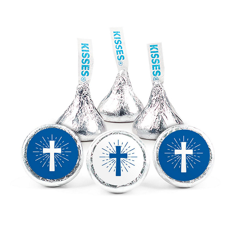 Just Candy 100 Pcs Religious Candy Party Favors Hershey's Kisses Vacation Bible School Church Chocolate (1lb, Approx. 100 Pcs) Image