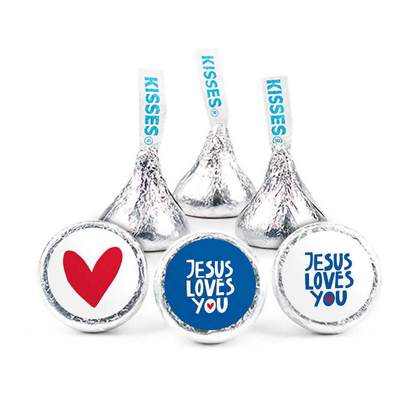 Just Candy 100 Pcs Vacation Bible School Religious Candy Party Favors Hershey's Kisses Church Chocolate (1lb, Approx. 100 Pcs) Image