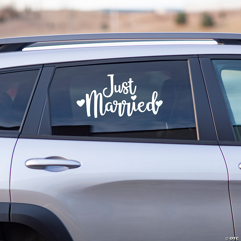 Just Married Car Sticker Image