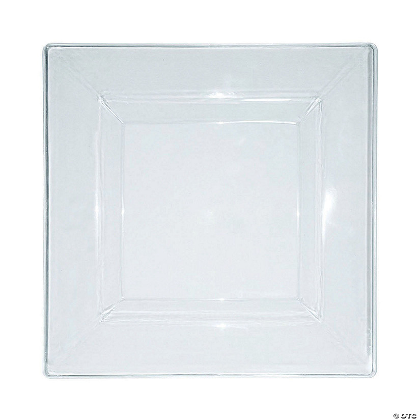 Kaya Collection 10.75" Clear Square Plastic Dinner Plates (120 Plates) Image