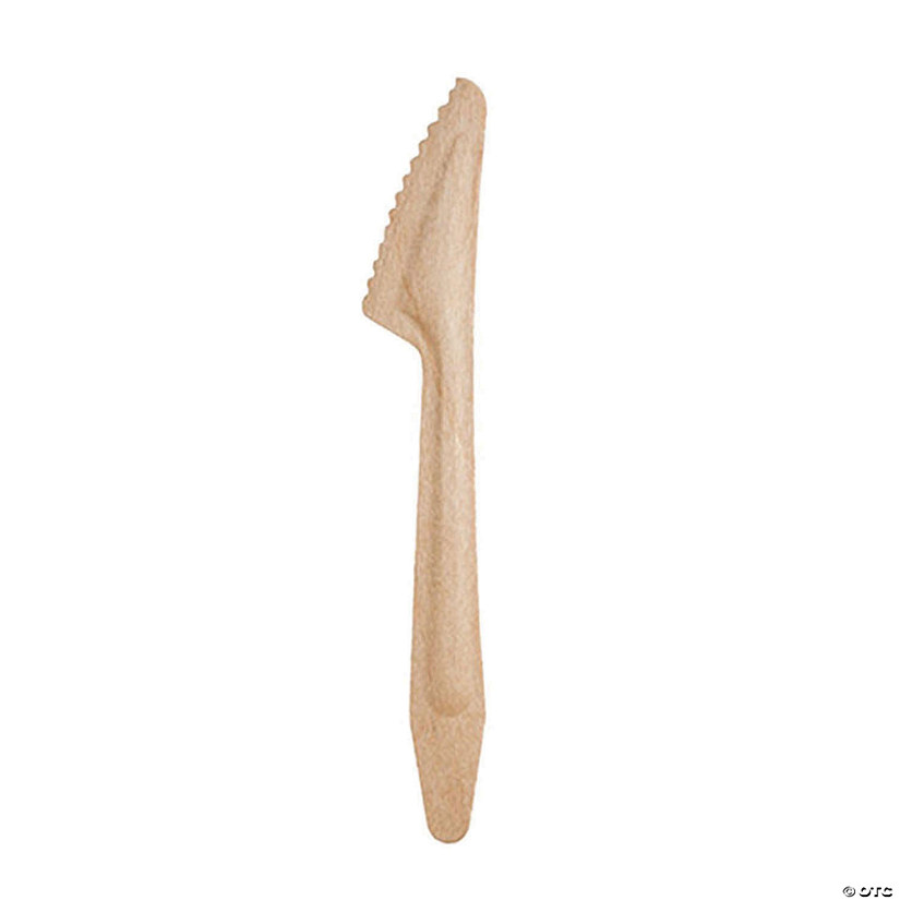 Kaya Collection 6.5" Natural Birch Eco-Friendly Disposable Dinner Knives (600 Knives) Image