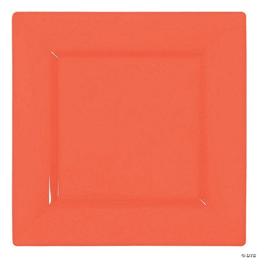 Kaya Collection 6.5" Tropical Coral Square Plastic Cake Plates (120 Plates) Image
