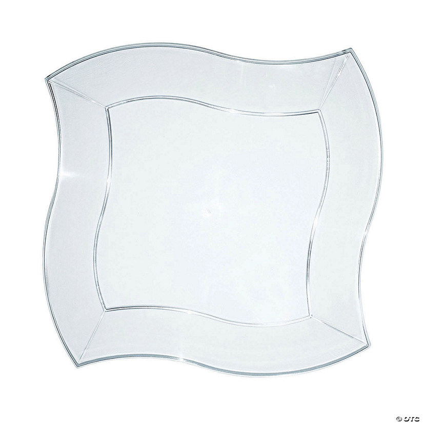 Kaya Collection 7" Clear Wave Plastic Appetizer/Salad Plates (120 Plates) Image
