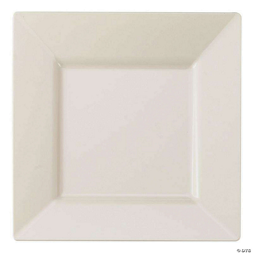 Kaya Collection 9.5" Ivory Square Plastic Dinner Plates (120 Plates) Image
