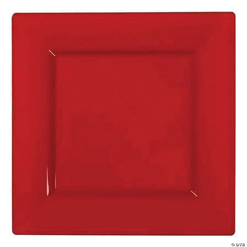 Kaya Collection 9.5" Red Square Plastic Dinner Plates (120 Plates) Image