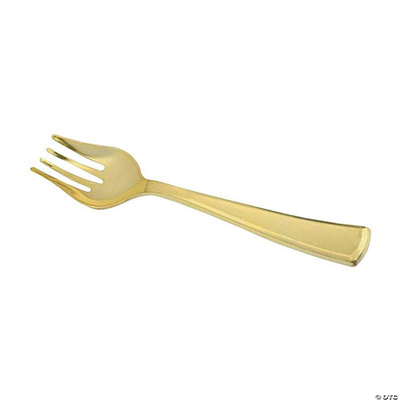 Kaya Collection Gold Disposable Plastic Serving Forks (60 Serving Forks) Image