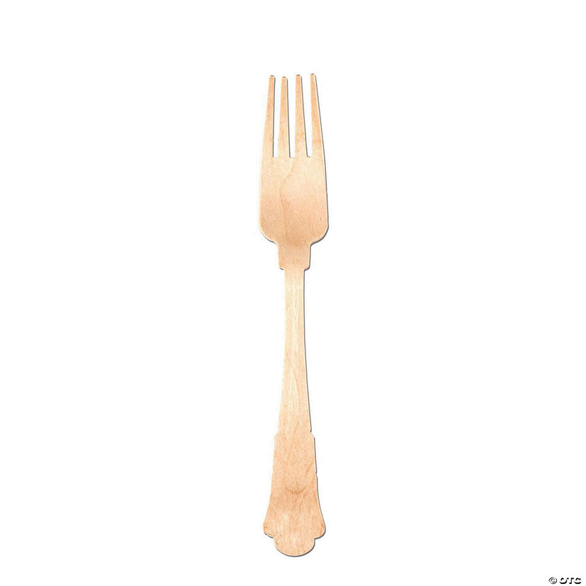 Kaya Collection Silhouette Birch Wood Eco-Friendly Disposable Dinner Forks (600 Forks) Image