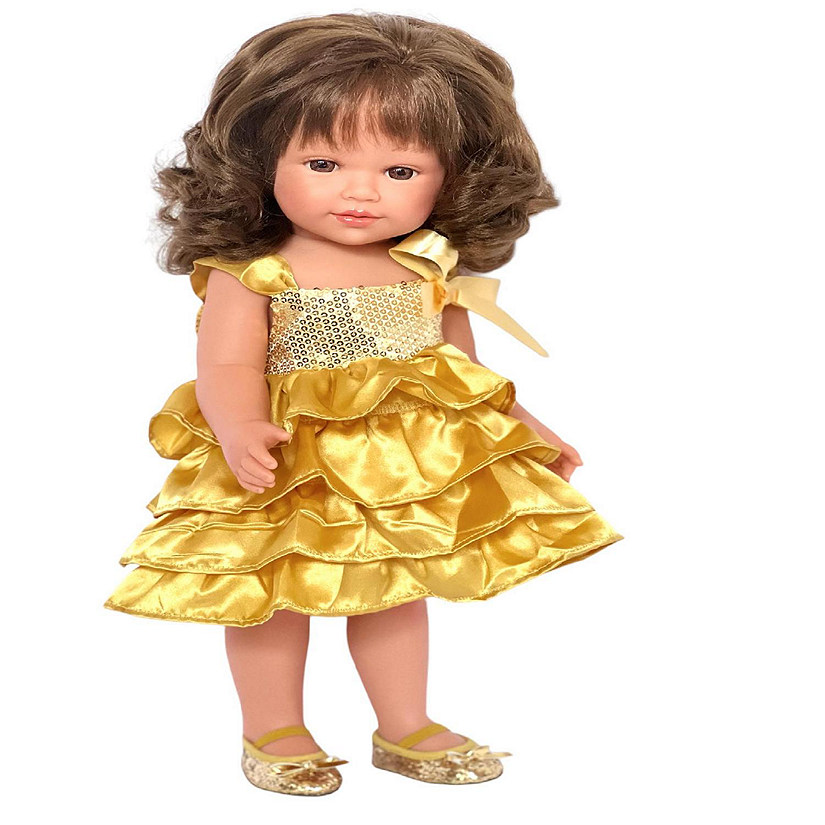 Kennedy and Friends 18" Doll Clothes Gold Party Dress Image