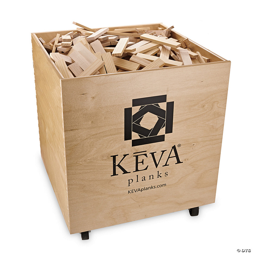 KEVA Maple 1,000 Planks in Wood Roller Bin Image