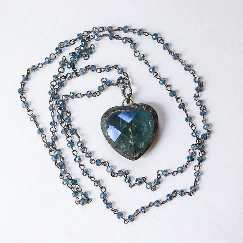 Khutsala&#8482; Artisans Blue Heart Rosary Necklace - 1 Piece Image