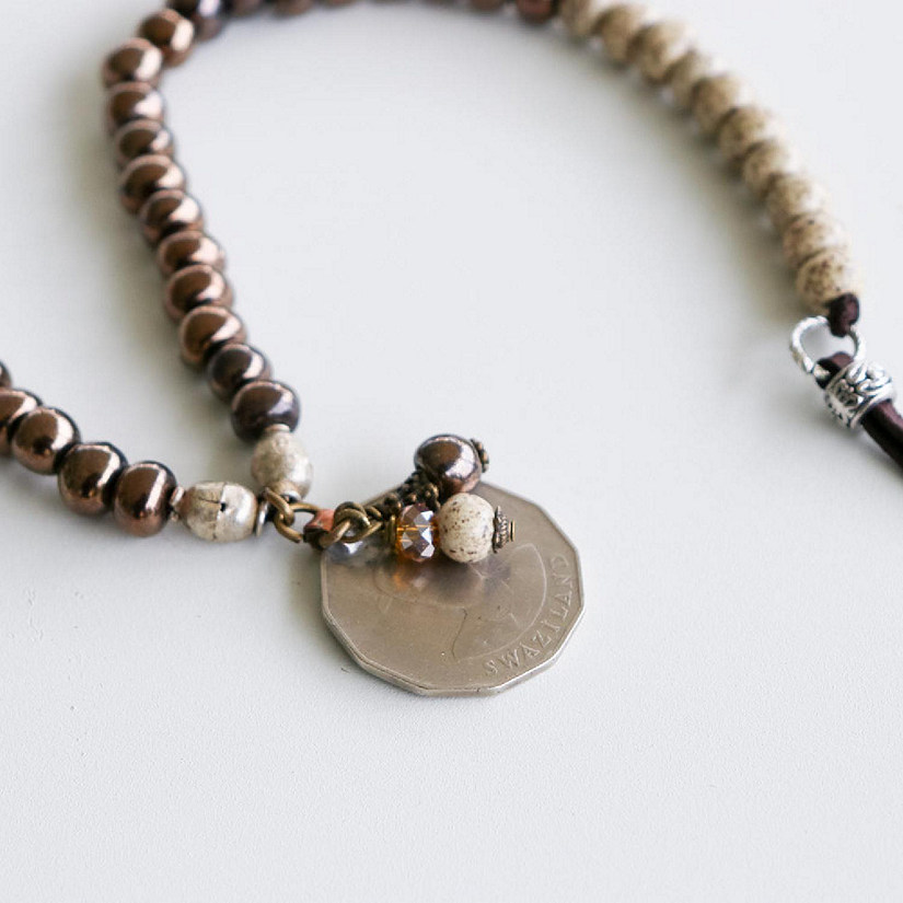 Khutsala&#8482; Artisans Brown SwaziMUD&#8482; Long Charm Necklace - 1 Piece Image