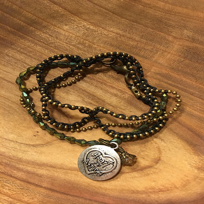 Khutsala&#8482; Artisans Green Heart for Africa Triple Wrap Bracelet - 1 Piece Image
