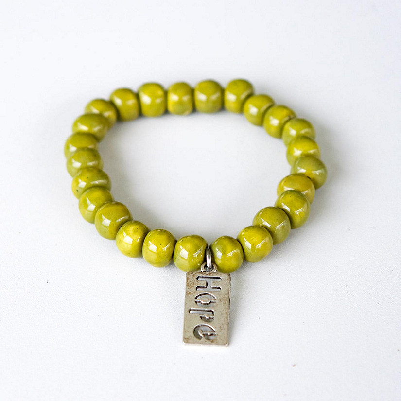 Khutsala&#8482; Artisans Green SwaziMUD&#8482; Green Charm Bracelet Hope - 1 Piece Image