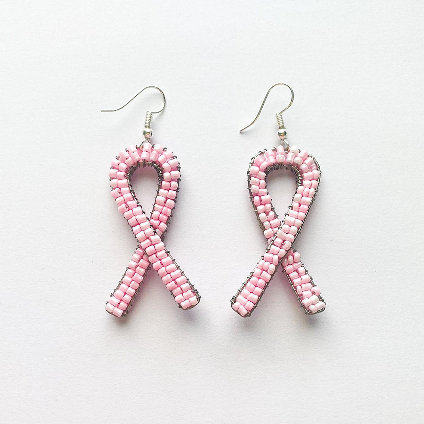 Khutsala&#8482; Artisans Pink Breast Cancer Ribbon Earrings 1 pair Image
