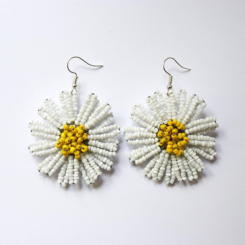 Khutsala&#8482; Artisans White Flower Earrings 1 pair Image