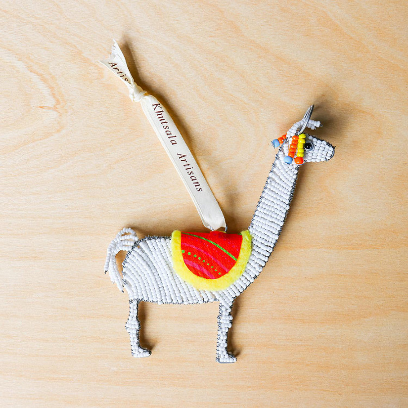 Khutsala&#8482; Artisans White Llama Ornament 1 Piece Image