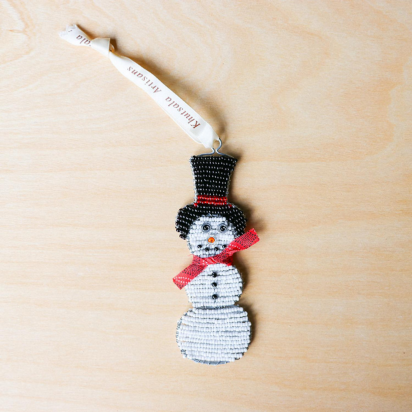 Khutsala&#8482; Artisans White Snowman Ornament 1 Piece Image