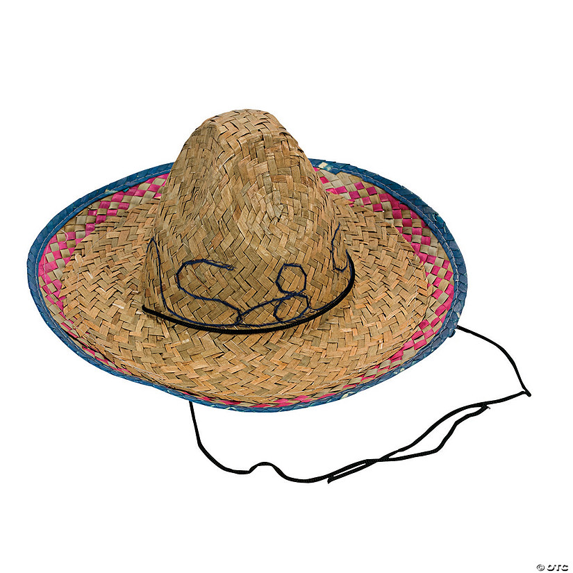 Kid&#8217;s Embroidered Woven Straw Sombreros - 12 Pc. Image