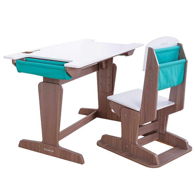 KidKraft Grow Together Pocket Adjustable Desk and Chair - Gray Ash Image